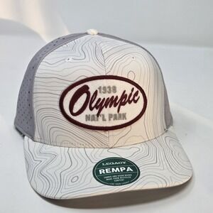 NEW Olympic National Park 1938 Mesh  Adjustable Cap Hat White Gray Legacy Brand‎